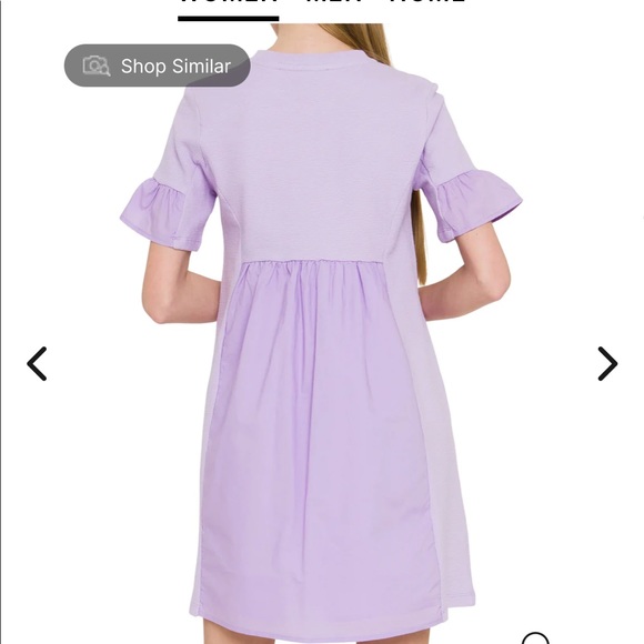 English Factory Solid Mini Dress, lilac, size large - Picture 2 of 7